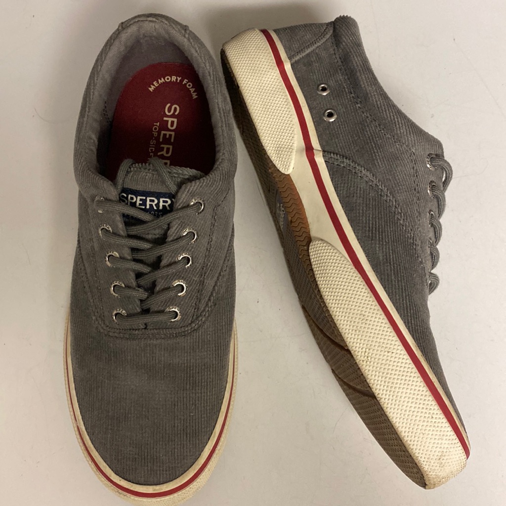 Sperry Gray Corduroy Top Sider Lace Up Shoes Size 7.5 Sperry Men main image 4
